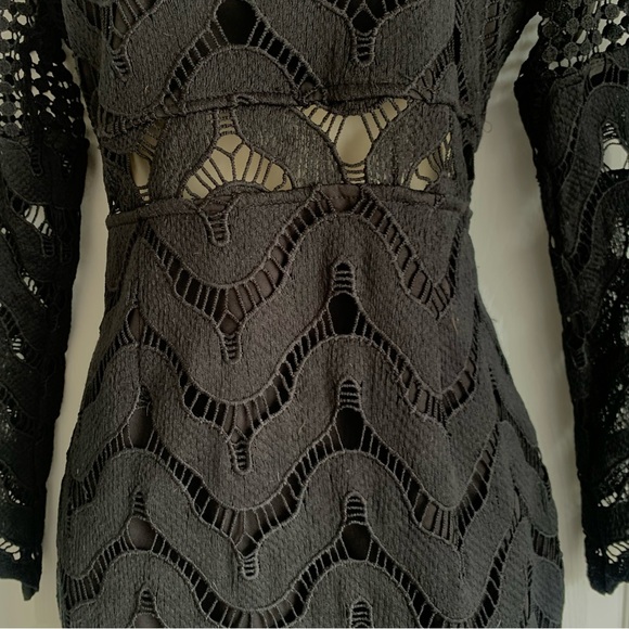 Premonition Black Crochet Lace Midi Dress - Picture 8 of 9